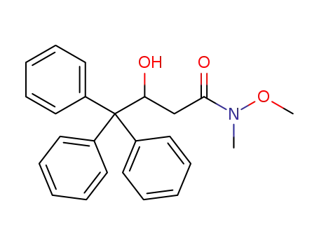 Molecular Structure of 1356445-91-4 ((RS)-3-hydroxy-N-methoxy-N-methyl-4,4,4-triphenylbutanamide)