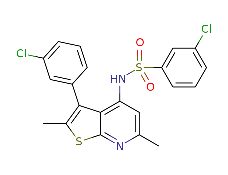3-chloro-N-[3-(3-chlorophenyl)-2,6-dimethylthieno[2,3-b]pyridin-4-yl]benzenesulfonamide