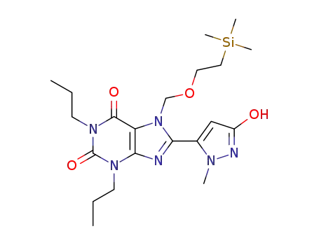 8-(3-hydroxy-1-methyl-1H-pyrazol-5-yl)-1,3-dipropyl-7-{[2-(trimethylsilyl)ethoxy]methyl}-3,7-dihydro-1H-purine-2,6-dione
