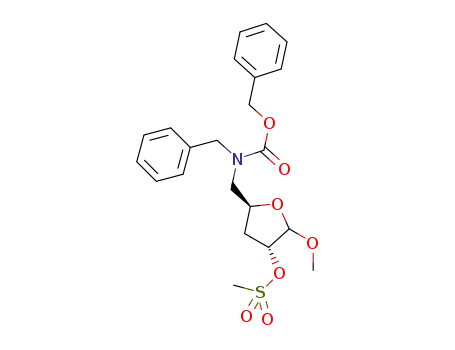(3R,5S)-5-[((phenylmethyl(benzyloxycarbonyl)amino)methyl)-2-(R/S)-methoxy-tetrahydrofuran-3-yl]methanesulfonate