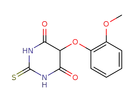 Molecular Structure of 329924-14-3 (5-(o-methoxyphenoxy)-2-thioxo-dihydro-pyrimidine-4,6-dione)