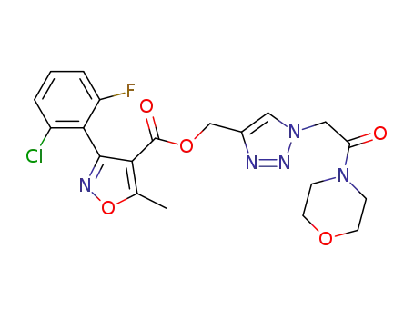 Molecular Structure of 1391026-19-9 ((1-(2-morpholino-2-oxoethyl)-1H-1,2,3-triazol-4-yl)methyl 3-(2-chloro-6-fluorophenyl)-5-methylisoxazole-4-caroboxylate)