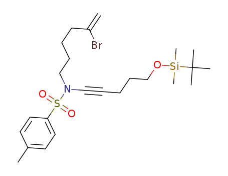 Molecular Structure of 1443365-60-3 (N-(5-bromohex-5-en-1-yl)-N-(5-((tert-butyldimethylsilyl)oxy)pent-1-yn-1-yl)-4-methylbenzenesulfonamide)