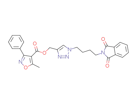 Molecular Structure of 1391026-06-4 ((1-(4-(1,3-dioxoisoindolin-2-yl)butyl)-1H-1,2,3-triazol-4-yl)methyl 5-methyl-3-phenylisoxazole-4-3-carboxylate)