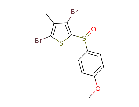 Molecular Structure of 1435937-82-8 (2,4-dibromo-5-((4-methoxyphenyl)sulfinyl)-3-methylthiophene)