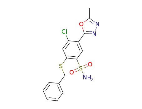 2-benzylthio-4-chloro-5-(5-methyl-1,3,4-oxadiazol-2-yl)-benzenesulfonamide