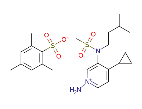 1-amino-4-cyclopropyl-3-(N-isopentylmethylsulfonamido)pyridinium 2,4,6-trimethylbenzenesulfonate