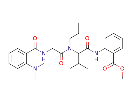 Molecular Structure of 1418290-25-1 (methyl 2-(2-(2-(2-(dimethylamino)benzamido)-N-propylacetamido)-3-methyl-butanamido)benzoate)