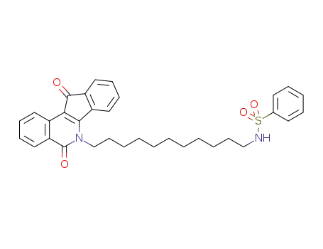 Molecular Structure of 1374209-82-1 (N-(11-(5,11-dioxo-5H-indeno[1,2-c]isoquinolin-6(11H)-yl)undecyl)benzenesulfonamide)