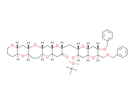 (2R,4aR,5aS,7aR,8aS,12aR,13aS,14aR,15aS)-2-(((2S,3R,4aS,5aR,7S,8aR)-7-(benzyloxy)-6-((benzyloxy)methyl)-3-((tert-butyldimethylsilyl)oxy)octahydropyrano[3,2-b]pyran-2-yl)methyl)hexahydropyrano[2',3':5,6]pyrano[3,2-b]pyrano[2',3':5,6]pyrano[2,3-f]oxepin-3(2H)-one