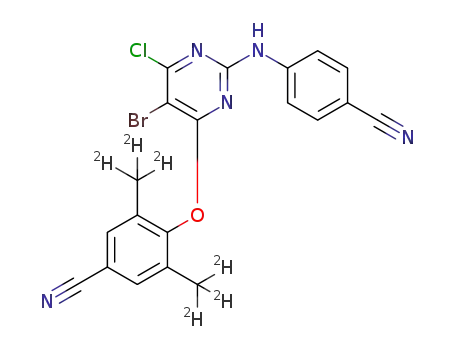 4-(5-bromo-6-chloro-2-(4-cyanophenylamino)-pyrimidin-4-yloxy)-3,5-[<sup>(2)</sup>H<sub>6</sub>]dimethylbenzonitrile