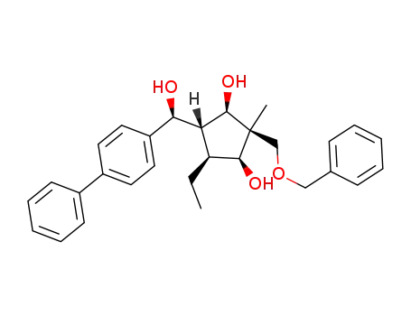 (1S,2S,3R,4R,5S)-4-((S)-[1,1'-biphenyl]-4-yl(hydroxy)methyl)-2-((benzyloxy)methyl)-5-ethyl-2-methylcyclopentane-1,3-diol