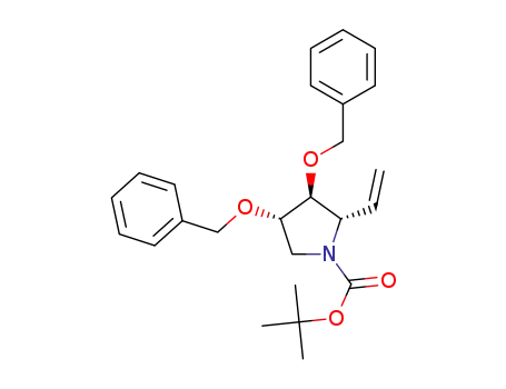 Molecular Structure of 1420298-18-5 ((2S,3S,4S)-1-(tert-butyloxycarbonyl)-3,4-bis(benzyloxy)-2-ethenylpyrrolidine)