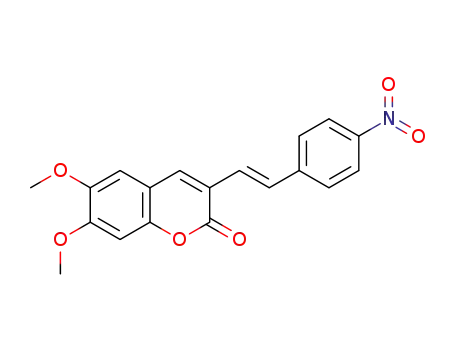 Molecular Structure of 1384755-08-1 ((E)-6,7-dimethoxy-3-(4-nitrostyryl)coumarin)