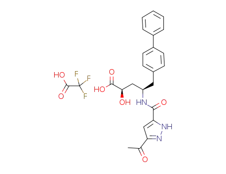 (2R,4R)-4-[(5-acetyl-2H-pyrazole-3-carbonyl)amino]-5-biphenyl-4-yl-2-hydroxypentanoic acid trifluoroacetate