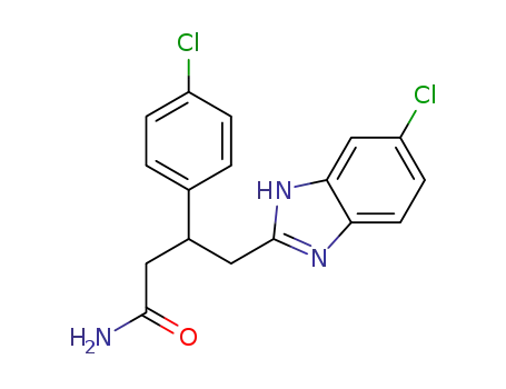 Molecular Structure of 1221962-25-9 (4-(6-chloro-2-benzimidazolyl)-3-(4-chlorophenyl)butyramide)