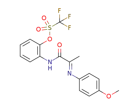 (E)-2-(2-((4-methoxyphenyl)imino)propanamido)phenyl trifluoromethanesulfonate