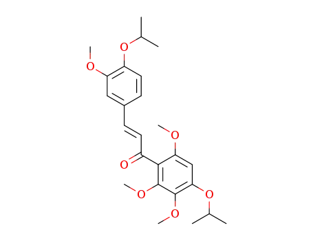 Molecular Structure of 1392322-54-1 ((E)-1-(4-Isopropoxy-2,3,6-trimethoxyphenyl)-3-(4-isopropoxy-3-methoxyphenyl)prop-2-en-1-one)