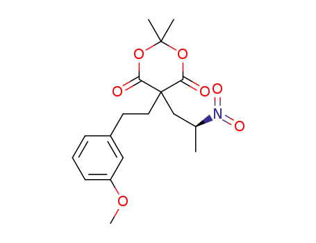 Molecular Structure of 1374824-16-4 ((S)-5-(3-methoxyphenethyl)-2,2-dimethyl-5-(2-nitropropyl)-1,3-dioxane-4,6-dione)