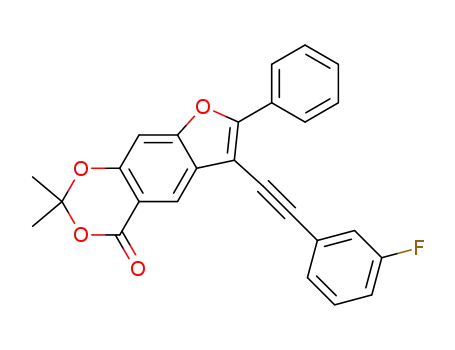 6-((3-fluorophenyl)ethynyl)-2,2-dimethyl-7-phenyl-4H-[1,3]dioxino[5,4-f]benzofuran-4-one
