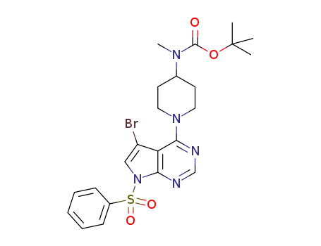 1,1-dimethylethyl {1-(5-bromo-7-(phenylsulfonyl)-7H-pyrrolo[2,3-d]pyrimidin-4-yl)-4-piperidinyl}methylcarbamate