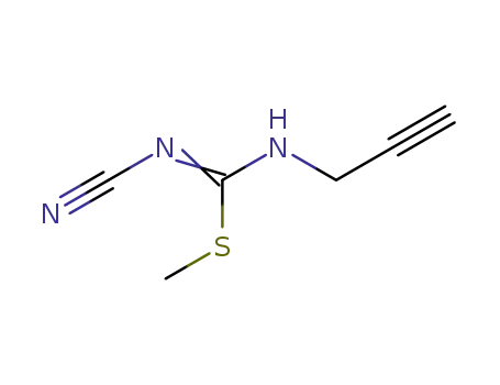 Molecular Structure of 69591-59-9 (Carbamimidothioic acid, N-cyano-N'-2-propynyl-, methyl ester)