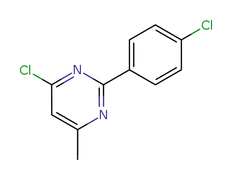 Molecular Structure of 66744-01-2 (4-CHLORO-2-(4-CHLOROPHENYL)-6-METHYLPYRIMIDINE)