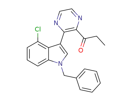 1-(3-(1-benzyl-4-chloroindol-3-yl)pyrazin-2-yl)propan-1-one