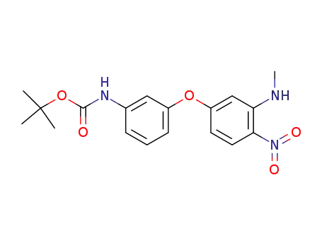 Molecular Structure of 1123583-09-4 (tert-butyl {3-[3-(methylamino)-4-nitrophenoxy]phenyl}carbamate)