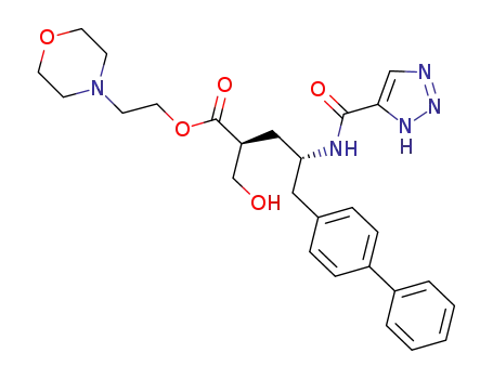 Molecular Structure of 1394048-77-1 ((2S,4S)-5-biphenyl-4-yl-2-hydroxymethyl-4-[(3H-[1,2,3]-triazole-4-carbonyl)amino]pentanoic acid 2-morpholin-4-ylethyl ester)
