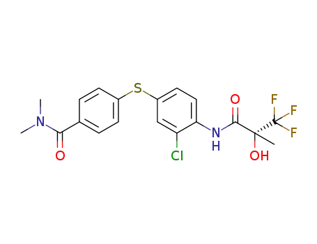 4-((3-chloro-4-(3,3,3-trifluoro-2-hydroxy-2-methylpropanamido)phenyl)thio)N,N-dimethylbenzamide