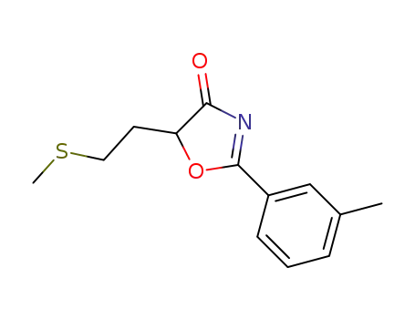 Molecular Structure of 1393357-29-3 (5-(2-(methylthio)ethyl)-2-(m-tolyl)oxazol-4(5H)-one)