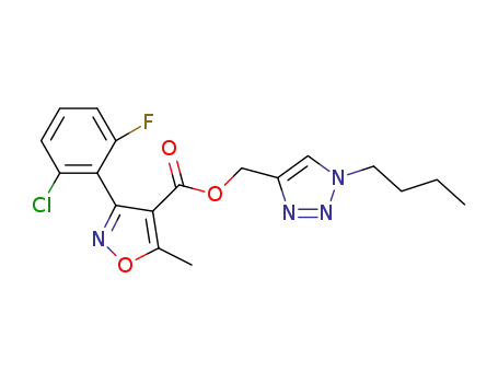 Molecular Structure of 1391026-22-4 ((1-butyl-1H-1,2,3-triazol-4yl)methyl 3-(2-chloro-6-fluorophenyl)-5-methylisoxazole-4-carboxylate)