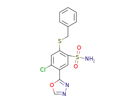 2-benzylthio-4-chloro-5-(1,3,4-oxadiazol-2-yl)benzenesulfonamide