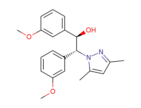 Molecular Structure of 1379689-48-1 ((1R,2R)-2-(3,5-dimethyl-1H-pyrazol-1-yl)-1,2-bis(3-methoxyphenyl)ethanol)