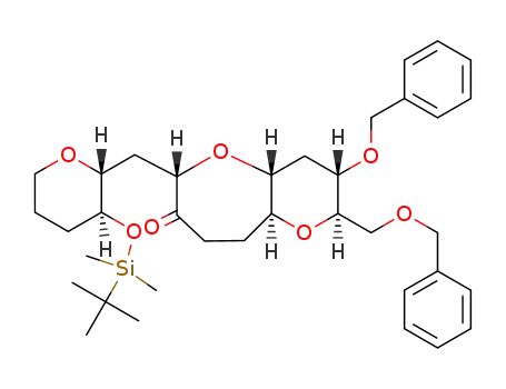 (2S,4aS,6R,7S,8aR)-7-(benzyloxy)-6-((benzyloxy)methyl)-2-(((2R,3S)-3-((tert-butyldimethylsilyl)oxy)tetrahydro-2H-pyran-2-yl)methyl)hexahydropyrano[3,2-b]pyran-3(2H)-one