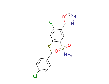 4-chloro-2-(4-chlorobenzylthio)-5-(5-methyl-1,3,4-oxadiazol-2-yl)benzenesulfonamide