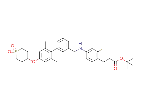tert-butyl 3-{4-[({4'-[(1,1-dioxidotetrahydro-2H-thiopyran-4-yl)oxy]-2',6'-dimethylbiphenyl-3-yl}methyl)amino]-2-fluorophenyl}propanoate