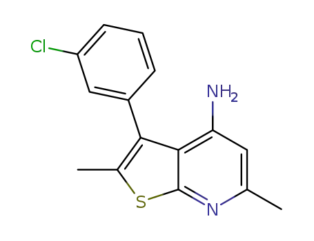 Molecular Structure of 1312594-14-1 (3-(3-chlorophenyl)-2,6-dimethylthieno[2,3-b]pyridin-4-amine)