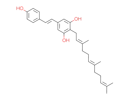 5-[(E)-4-hydroxystyryl]-2-[(2E,6E)-3,7,11-trimethyldodeca-2,6,10-trienyl]benzene-1,3-diol