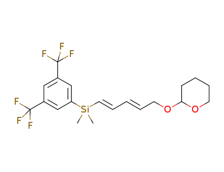 Molecular Structure of 1380003-37-1 ((1E,3E)-1-[3,5-bis(trifluoromethyl)phenyldimethylsilyl]-5-(tetrahydropyran-2-yloxy)penta-1,3-diene)