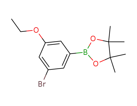 Molecular Structure of 1073339-03-3 (2-(3-bromo-5-ethoxyphenyl)-4,4,5,5-tetramethyl-1,3,2-dioxaborolane)