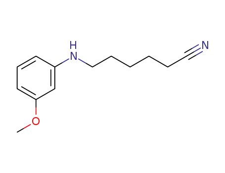Molecular Structure of 1538625-23-8 (6-((3-methoxyphenyl)amino)hexanenitrile)