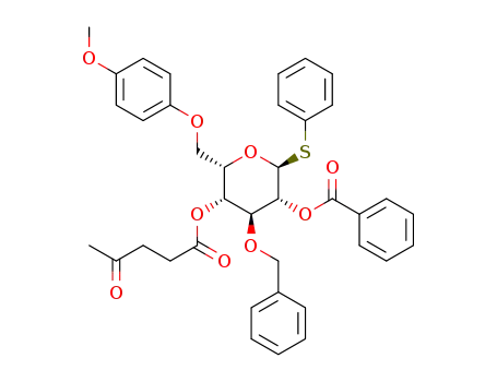 phenyl 2-O-benzoyl-3-O-benzyl-4-O-levulinoyl-6-O-(p-methoxyphenyl)-1-thio-α-L-idopyranoside