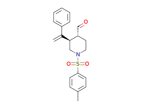 Molecular Structure of 1443054-73-6 ((3R,4R)-3-(1-phenylvinyl)-1-tosylpiperidine-4-carbaldehyde)