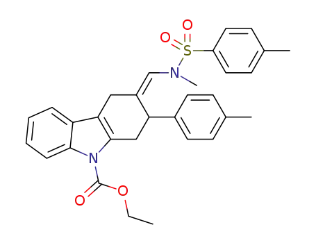 (Z)-ethyl 3-((N,4-dimethylphenylsulfonamido)methylene)-2-(p-tolyl)-3,4-dihydro-1H-carbazole-9(2H)-carboxylate