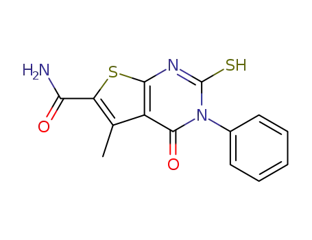 2-mercapto-5-methyl-4-oxo-3-phenyl-3,4-dihydrothieno[2,3-d]pyrimidine-6-carboxamide