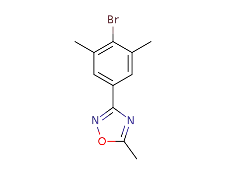 Molecular Structure of 1458656-37-5 (3-(4-bromo-3,5-dimethyl-phenyl)-5-methyl-[1,2,4]oxadiazole)