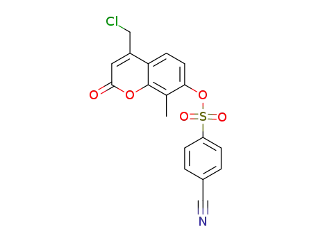 4-(chloromethyl)-8-methyl-2-oxo-2H-chromen-7-yl 4-cyanobenzenesulfonate