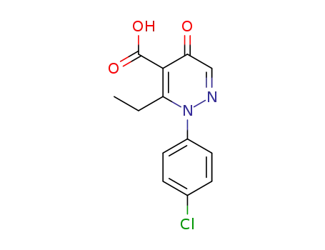 Molecular Structure of 129025-54-3 (2-(4-chlorophenyl)-3-ethyl-5-oxo-pyridazine-4-carboxylic acid)